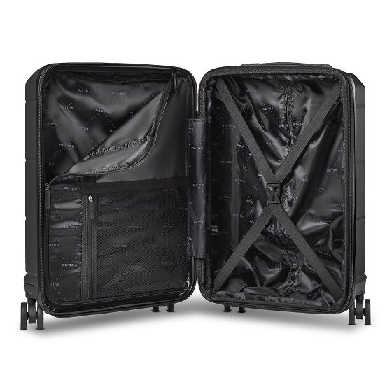 Police London 4 wielen Cabinewagen 55 cm Laptopvak met uitbreidingsplooi