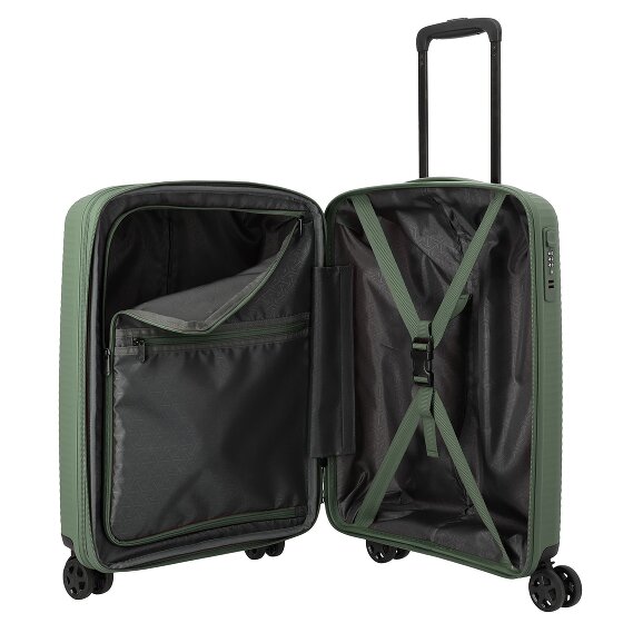 Travelite Air Stripe 4 wielen Cabinewagen S 55 cm met uitbreidingsplooi