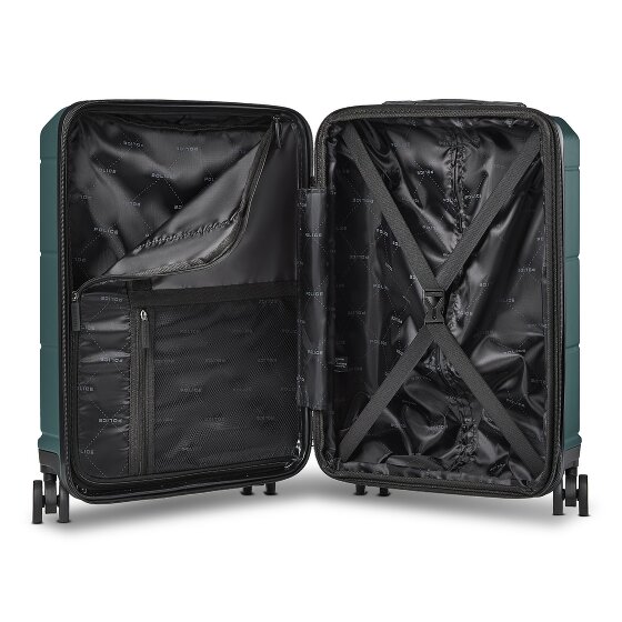 Police London 4 wielen Cabinewagen 55 cm Laptopvak met uitbreidingsplooi