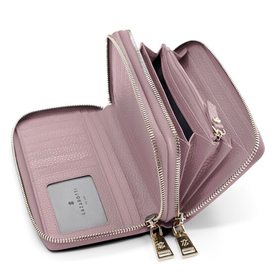 Lazarotti Bologna Leer XL Dubbele Zip-Around Portemonnee RFID Leer 20 cm