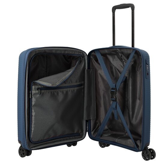 Travelite Air Stripe 4 wielen Cabinewagen S 55 cm met uitbreidingsplooi