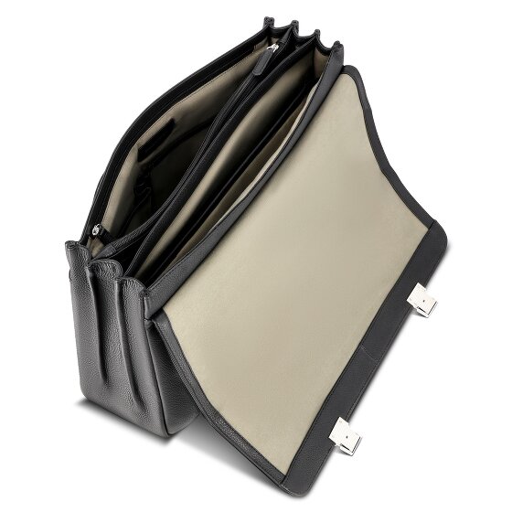 bugatti Valencia Aktetas XL Leder 3 compartimenten 43 cm laptopvak