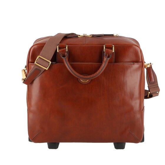 The Bridge Stovia 2 wielen Loodswagen Leer 39 cm Laptop compartiment