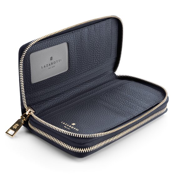 Lazarotti Bologna Leer XL Dubbele Zip-Around Portemonnee RFID Leer 20 cm