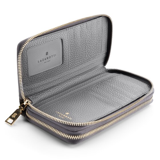 Lazarotti Bologna Leer XL Dubbele Zip-Around Portemonnee RFID Leer 20 cm