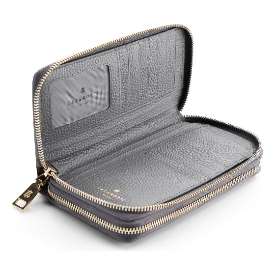 Lazarotti Bologna Leer XL Dubbele Zip-Around Portemonnee RFID Leer 20 cm
