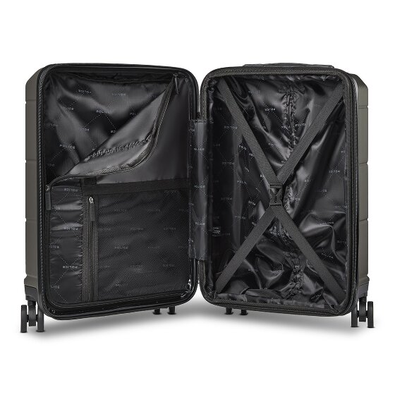 Police London 4 wielen Cabinewagen 55 cm Laptopvak met uitbreidingsplooi