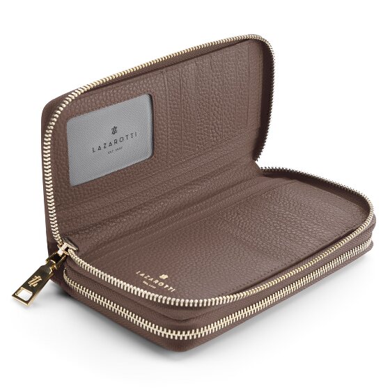 Lazarotti Bologna Leer XL Dubbele Zip-Around Portemonnee RFID Leer 20 cm