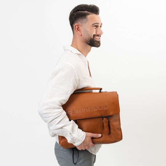 Farmhood Memphis aktetas XXL 3 vakken leer 39 cm