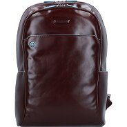 Piquadro Blauwe vierkante rugzak Leer 43 cm Laptopvak Productbeeld Piquadro Blauwe vierkante rugzak Leer 43 cm Laptopvak Productbeeld