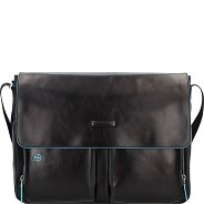 Piquadro Blauwe vierkante Messenger Leer 37 cm Laptop Compartiment Productbeeld