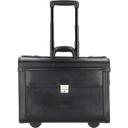Alassio Leren pilotenkoffer met 2 wielen en 48 cm laptopvak Productbeeld