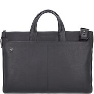 Piquadro Zwarte vierkante laptoptas leer 47 cm Productbeeld