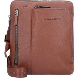 Piquadro Zwarte vierkante schoudertas leer 24 cm  variant 1