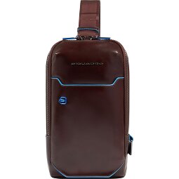 Piquadro Blauwe vierkante schoudertas leer 28 cm  variant 2