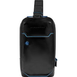 Piquadro Blauwe vierkante schoudertas leer 28 cm  variant 1