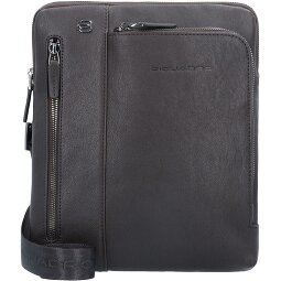 Piquadro Zwarte vierkante schoudertas leer 24 cm  variant 3
