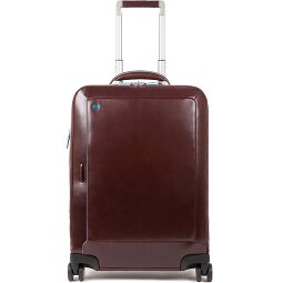 Piquadro Blauwe Vierkante 4-Wiel Leren Cabin Trolley 55 cm Laptopcompartiment  variant 2
