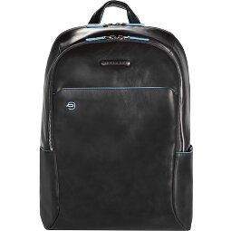 Piquadro Blauwe vierkante rugzak leer 39 cm Laptopvak  variant 1