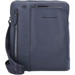 Piquadro Zwarte vierkante schoudertas leer 24 cm  variant 1