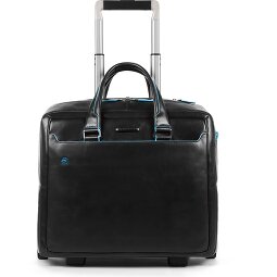 Piquadro Blauwe vierkante 2-wiel Business Trolley Leer 36 cm Laptopcompartiment  variant 1