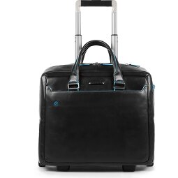 Piquadro Blauwe vierkante 2-wiel Business Trolley Leer 36 cm Laptopcompartiment  variant 1