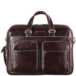 Piquadro Blauwe vierkante aktetas Leer 41 cm Laptopvak  variant 1