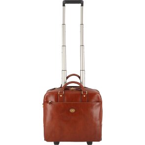 The Bridge Stovia 2 wielen Loodswagen Leer 39 cm Laptop compartiment