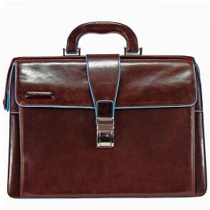 Piquadro Blauw vierkant doktersetui leer 36 cm