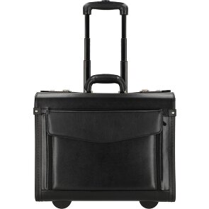 Dermata 2-wiel lederen pilotentrolley 45,5 cm laptopvak Dermata 2-wiel lederen pilotentrolley 45,5 cm laptopvak