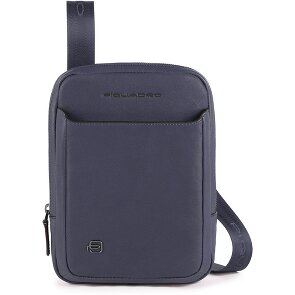 Piquadro Zwarte vierkante schoudertas leer 17 cm