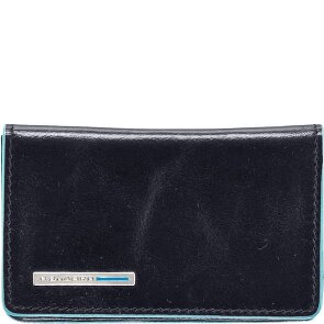 Piquadro Blauw vierkant etui voor visitekaartjes leer 10 cm