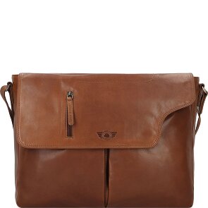 Greenburry Vintage Aktetas Messenger Leer 40 cm Laptop compartiment