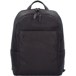 Piquadro Zwart Vierkante Rugzak Leder 39 cm Laptopcompartiment