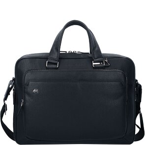 Piquadro Zwarte vierkante aktetas Leer 40 cm Laptopcompartiment