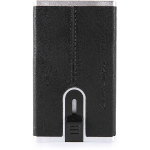 Piquadro Zwart Vierkant Creditcardetui RFID Leer 6 cm