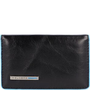 Piquadro Blauw vierkant etui voor visitekaartjes leer 10 cm