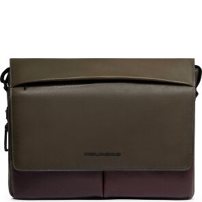 Piquadro Harper Aktetas Messenger Leer 37 cm Laptop compartiment