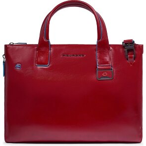 Piquadro Blue Square Shopper Tas Leer 38 cm Laptop compartiment met uitbreidingsplooi