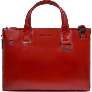 Piquadro Blue Square Shopper Tas Leer 38 cm Laptop compartiment met uitbreidingsplooi
