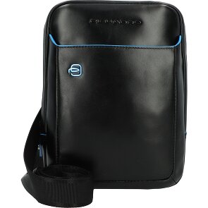 Piquadro Blauwe Vierkante Schoudertas Leer 22 cm