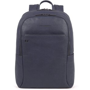 Piquadro Zwarte Square Rugzakken Leer 44 cm Laptopvak