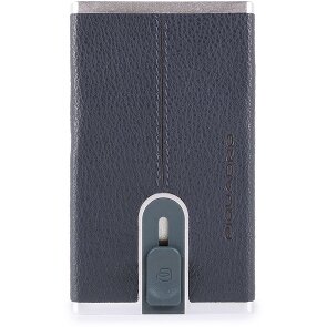 Piquadro Zwart Vierkant Creditcardetui RFID Leer 6 cm