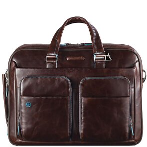 Piquadro Blauwe Square Briefcase III Leder 39 cm Laptopcompartiment