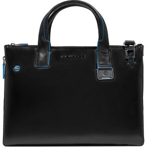 Piquadro Blue Square Shopper Tas Leer 38 cm Laptop compartiment met uitbreidingsplooi