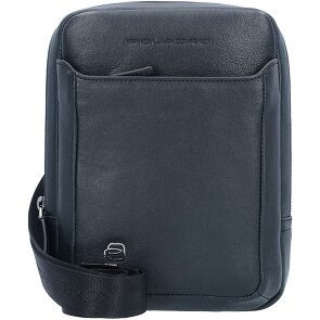 Piquadro Zwarte vierkante schoudertas leer 17 cm