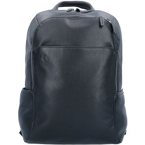 Piquadro Zwarte vierkante rugzak leer 39 cm laptopvak