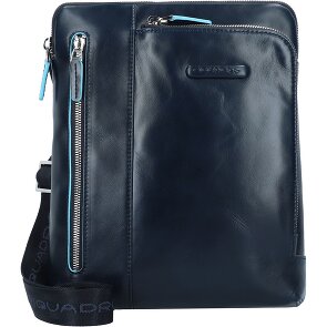 Piquadro Blauwe vierkante schoudertas leer 21 cm