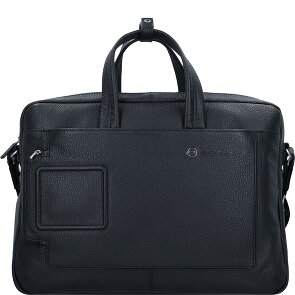 Piquadro Aktetas leer 44 cm laptop compartiment
