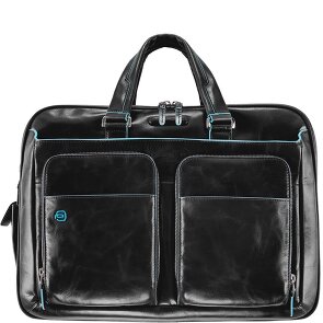 Piquadro Blauwe vierkante aktetas Leer 41 cm Laptopvak